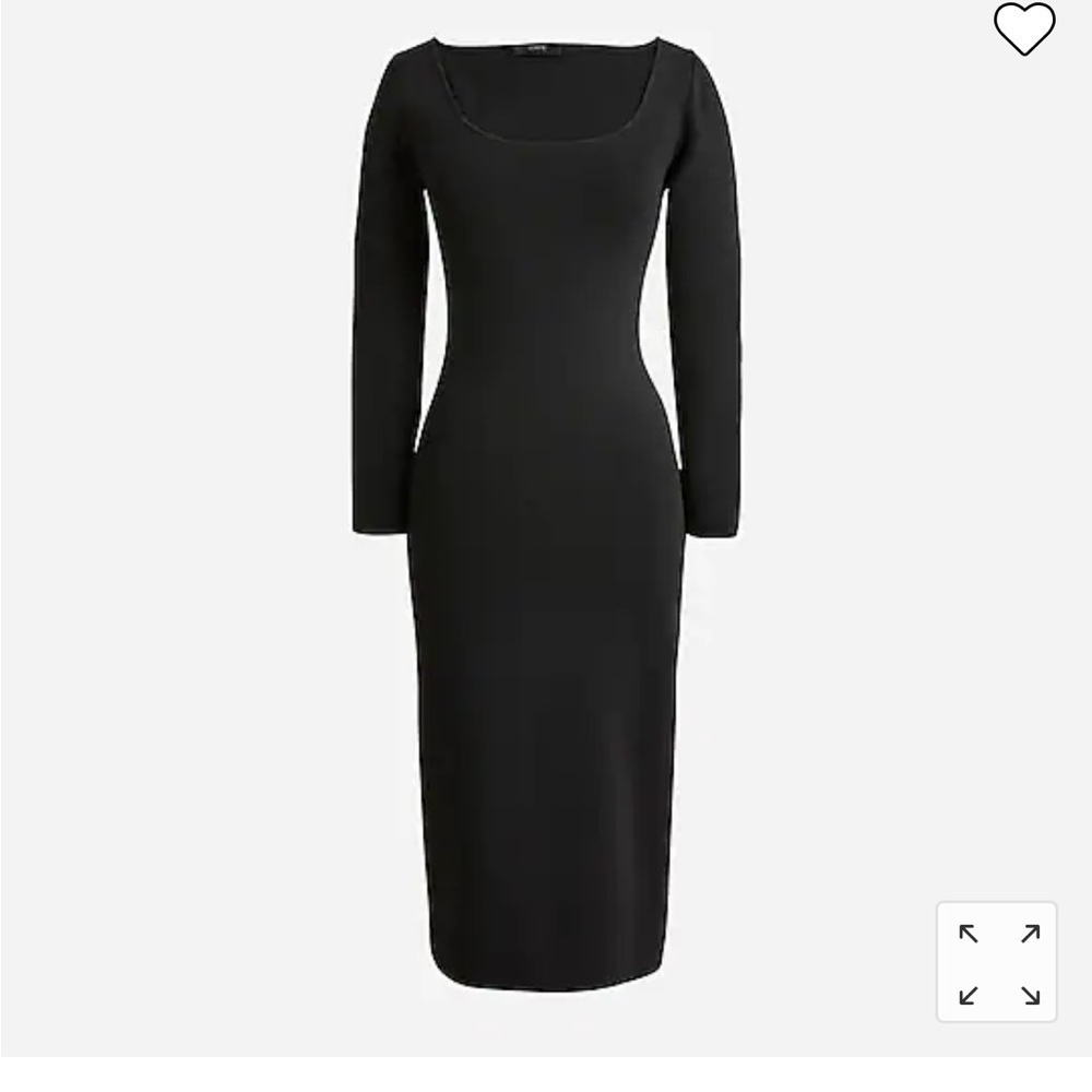 𝅺j Crew Scoopneck Midi Black Sweater Dress Ribbed Size Small